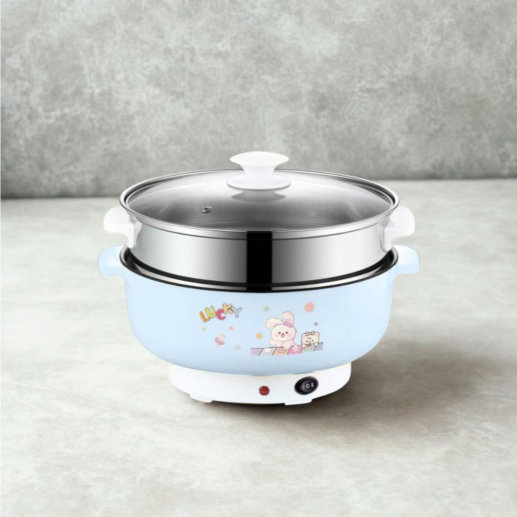 หม้ออเนกประสงค์ หม้อไฟฟ้า หม้อสุกี้ ต้ม ผัด แกง ทอด 22 CM เทปล่อน
